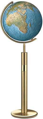 Preisvergleich Produktbild Columbus Duorama Leuchtglobus Standmodell: 40 cm Durchmesser. Mundgeblasene Kristallglaskugel, traditionell handkaschiertes Kartenbild Metall-Standfuß, Messingausführung; Metallmeridian Messingausführung