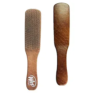 Wet Brush Mens Detangler Hair Brush with Soft Intelliflex Bristle, Breakage Reducing No-pain Hair Detangling Wooden Comb-(Brown)