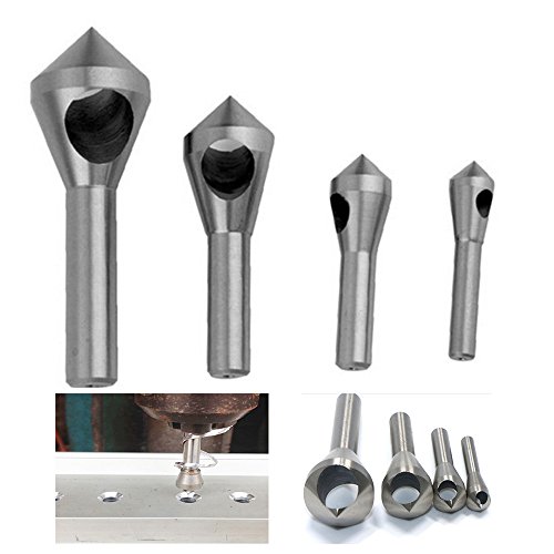 Malayas®4 Stück Entgratsenker HSS Querlochsenker Kegelsenker Entgratung Senker Metall Holz PVC Aluminium 2-5mm 5-10mm 10-15mm 15-20mm