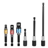 【 propósito】 Este juego de adaptadores de llave está diseñado para proporcionar una ampliación segura para su herramienta existente. Ofrece una longitud adicional para acceder a una gran variedad de espacios de difícil acceso. El resorte de la bola garantiza un ajuste firme en el cabezal del conductor para evitar el deslizamiento durante el uso. Especialmente trabajado, para adaptarse de forma segura a un destornillador de mano, taladro o de impacto.