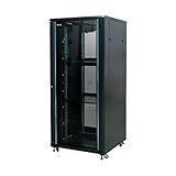 net rack 42u 800x1000 Color negro Armario rack 19\" PHASAK-PRO 42U 800x800 negro con 2 band. Ventilacion, Regleta