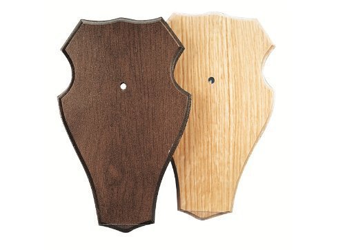 Gehörnbrett für Rehwild 19x12cm rund ohne Ausfräsung - dunkel