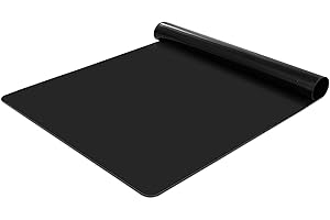 KitchenRaku Alfombrilla de silicona, grosor para protector de encimera de cocina, alfombrilla antiadherente resistente al calor, mantel individual antideslizante (Negro, 60X40cm)