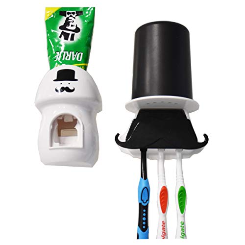 Blppldyci Toothbrush Holder Set Automatic Toothpaste Dispenser Toothpaste Squeezer for Washroom Bathroom Sink