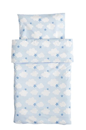 Preisvergleich Produktbild Kids Concept- Bettwäsche Gitterbett Babybett Bettdecke und Kissenbezug- 100x135 cm, Hellblau
