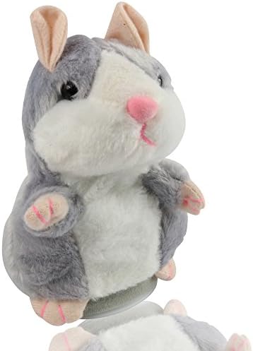 KIDDANS Talking Hamster Toy Repeats What You Say Electronic Pet Plush Toy Funny Toy For Kids Gift Soft Toy Toys For Toddlers Amusing And Entertaining Toy (Grey)