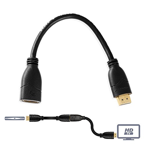 Cablesson Basic 0.2m HDMI Erweiterungskabel – 24K goldbeschichtete Steckkontakte – 1080p bis zu 4k2k – Unterstüzt v.1.4 / 2.0 – Audio und Video – 3D Full HD UHD – Stecker auf Buchse (HD LCD Plasma TV PS4 Sky Wii U Blu-ray) - 3