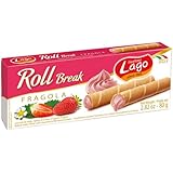Lago 1968, Roll Break 80g, Cannoli di Wafer Ripieni di Crema alla Fragola 66%