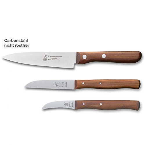 Windmühlenmesser Messer-Set 3tlg CARBON Kirsche 8060