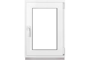 Framex Källarfönster 50 x 70 cm, vrid- och vippfönster DIN höger, insida/utsida vit, trippelglas 32 mm, PVC för källare, garage, verkstad och trädgårdshus