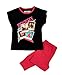 NEW KIDS GIRLS OFFICIAL JOEY ESSEX CELEBRITY PYJAMAS SHORT SLEEVE LONG PANTS PJS PYJAMA SET BLACK TOP CHILDRENS SIZE UK 7-8 YEARS
