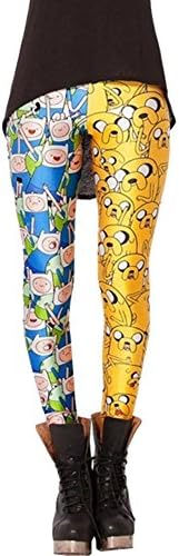 HG Yellow Blue Multi Cartoon Mashup Fashion Digital Print Design Graphic Stretchy Leggings