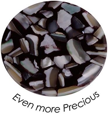 QUOINS "NATURAL &amp; PRECIOUS" QMNK-CM-PR. GREY Crushed Mother of Pearl Gemstone / Shell Coin. LARGE (33mm)