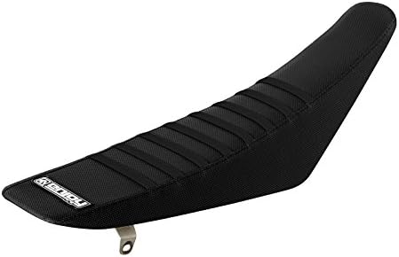 Enjoy MFG Ribbed Seat Cover for Kawasaki KLX 110 - All Black/Black Ribs