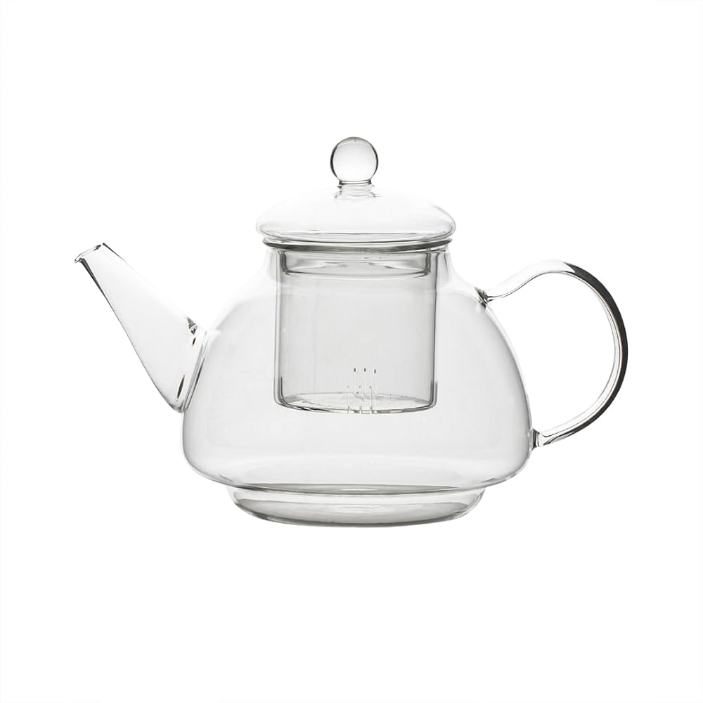 Porsima LM-0111 Flora Borosilikat Cam Süzgeçli Demlik Bitki Çayı Demliği 1000ml