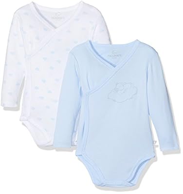 NOUKIE'S Noukies Lot 2PCS Croise Manches Longues Mix&Match, Body Bébé Garçon, Bleu (Bleu), Naissance (Taille Fabricant: 1M)