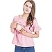 Produktbild OSYARD Damen Still-Stillen Schwangere Rüschen Shirt Top-Bluse(EU 40/M, Rosa)