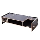 Stand Soporte de monitor funcional】: mantenga su monitor a un nivel cómodo para que evite la tensión en la espalda y el cuello cuando trabaje frente a una computadora. Y simplemente empujando el teclado debajo del soporte para ahorrar más espacio.