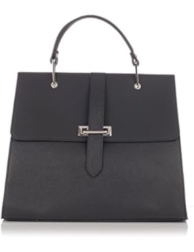 Laura Moretti - Glatte und metallische Handtasche aus Leder