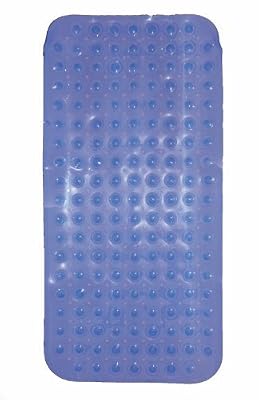 babieswithlove Tapis de bain bleu antidérapant extra long - Idéal pour 2 enfants ou plus - Dimensions : environ 79 x 39 cm