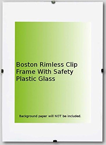 Homedeco-24 Boston Photo Picture Rimless Clip Frame 14,8 x 38,6 Inch (98 x 37,5 cm) 38,6 x 14,8 Inch safety plastic acrylic glass. Bulk Amount: 1