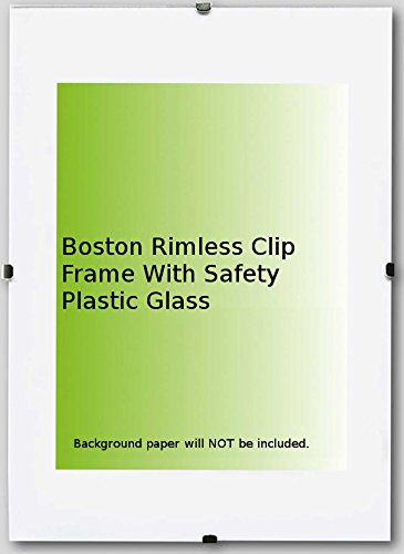 Homedeco-24 Boston Photo Picture Rimless Clip Frame 14,8 x 38,6 Inch (98 x 37,5 cm) 38,6 x 14,8 Inch safety plastic acrylic glass. Bulk Amount: 1