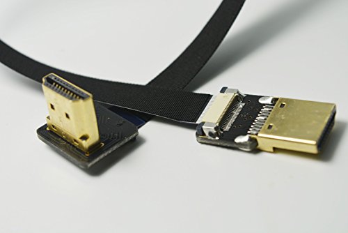 Neue schwarze FPV HDMI Kabel Standard-Schnittstelle zu Standard-Schnittstelle 90 Grad für RED BMCC FS7 C300 20CM - 2