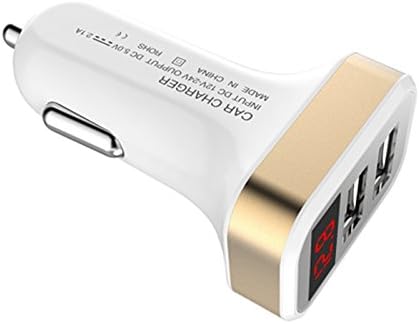 DINTO Car Charger Dual USB Adapter with LCD Screen Display and Battery voltage measurement for iPhone X / 8 / 7 / 6s / 6 Plus, iPad, Samsung, Google, LG, HTC, Nexus, Motorola and more