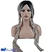 Eseewigs Synthetic Long Wave Ombre Wig Two Tones Black Rooted Grey Heat Resistant Cheap Middle Part Wig 130% High Density for Women