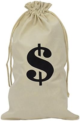 Novelty Cloth $ Money Bag Costume Accessory Movie, Play, Theater Prop