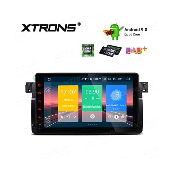 XTRONS 9" Autoradio mit Touch Screen Android 9.0 Quad Core Multimedia Player Autostereo unterstützt 4G WiFi Bluetooth5.0 Auto Musik Streaming 2GB 16GB DAB & OBD2 FÜR BMW/Rover/MG