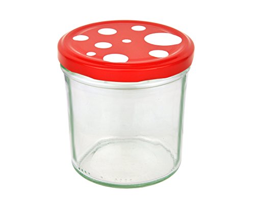12er Set Sturzglas 350 ml To 82 Fliegenpilz Deckel rot weiß gepunktet incl. Diamant Gelierzauber Rezeptheft Marmeladenglas Einmachglas Einweckglas - 2