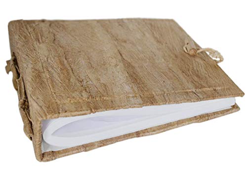 Life Arts Bark Álbum de Fotos Hecho a Mano Pequeño Natural, Páginas Estilo Clásico (18cm x 20cm x 7cm)