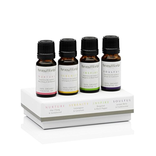 Aroma Works Diffuser Signature Range Oils x 4 fragrances,Serenity, Inspire, Soulful & Nurture in a beautiful box