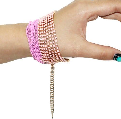 Womens Multi-Row Plastic Beads &amp; Metal Bracelet / Bangle / Cuff
