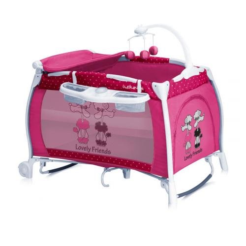 LORELLI PLAYYARD I'LOUNGE 2 LAYER ROCKER PINK FRIENDS pram buggy pushchair kid