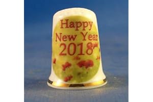 BIRCHCROFT CHINA Birchcroft Dé à coudre en porcelaine de collection, Nouvelle Année 2018