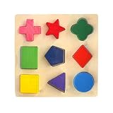 Spannendes Geometriepuzzle - Pädagogisches Lern-Spiel - Quadrat mit verschiedenen geometrischen Formen zum Puzzeln - Klein-Kinder ab 3 Jahre