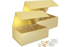 EASCITY 2 pudełko na prezent, 30 x 15 x 10 cm, pudełka na wesele, Boże Narodzenie, Halloween, z magnetycznymi zamknięciami, prostokątne, składane