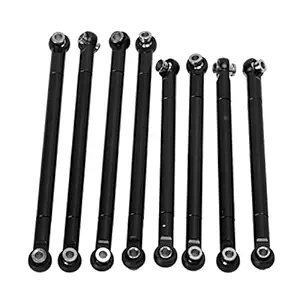 Metal Tie Rod Connecting Rod, Lightweight 8PCS Metal Full Car Tie Rod Durable Flexible for MN86 RC Car(Black)