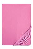 Biberna 77155/173/040 Drap Housse en Jersey Stretch pour un Lit Simple Rose 90 x 190 cm à 100 x 200 cm