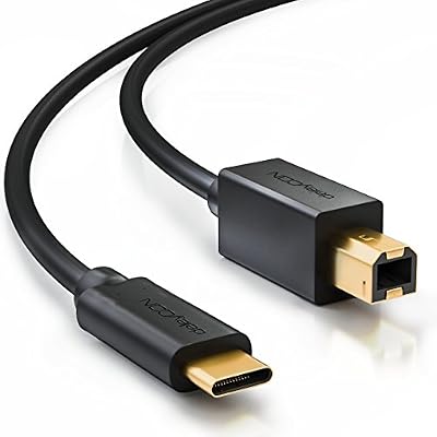 deleyCON 2m Câble USB 2.0 - Type 3.1 - USB C à USB B - Câble de Données pour Disque Dur Externe D'imprimante Informatique - Noir