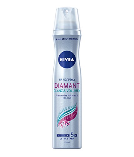 Nivea Haarspray Diamant, Glanz und Volumen, Diamantglanz und 24 Stunde Halt, 4er Pack (4 x 250 ml)