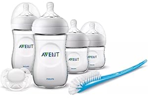 Philips Avent Allattamento SCD301/01 Set Prime Poppate Natural, Kit Composto da 4 Biberon/1 Ciuccio e 1 Scovolino, Trasparente, 6 Unità (Confezione da 1)