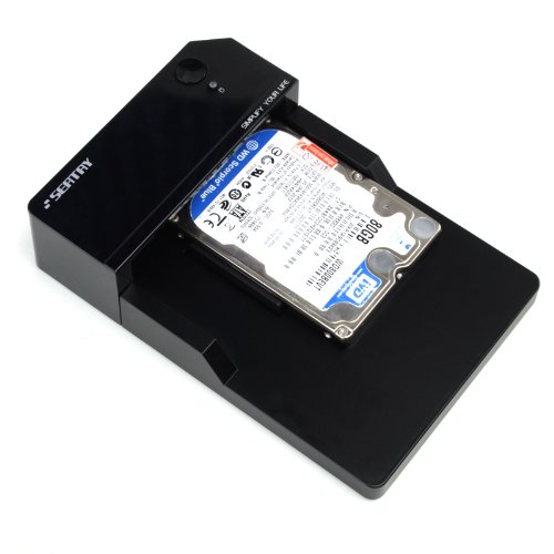 Seatay Plastik Werkzeug Frei Superspeed USB 3.0&3.1 Docking station für 2,5 & 3,5 Zoll SATA-I, SATA-II, SATA-III, SATA SSD und HDD Festplatten mit 12V 2A DC Netzteil – Schwarz - 3