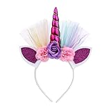 El diseño hermoso de la floración de encaje y el cuerno lindo, con orejas de brillo hacen que el foco de la fiesta.