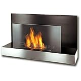  Chicago Gelkamin Schwarz Edelstahl Bio Ethanol Wandkamin Cheminée Gel Kamin