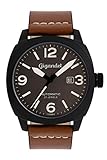 Gigandet Red Baron Herrenuhr Automatik Fliegeruhr Analog Lederarmband schwarz G9-005