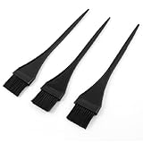 3 Pcs Black Plastic Straight Bristle Hair Dye Tint Coloring Brush