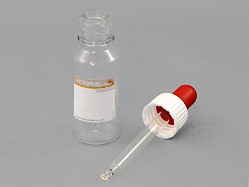 5 x 20 ml Pipettenflaschen (PET) mit Glaspipette, Plastikflaschen mit Tropfpipette zur Dosierung von Flüssigkeiten, Augentropfen, E-Liquids, Aromen, Essenzen, Ölen, Kunststoffflaschen transparent, inkl. 5 Beschriftungsetiketten - 2